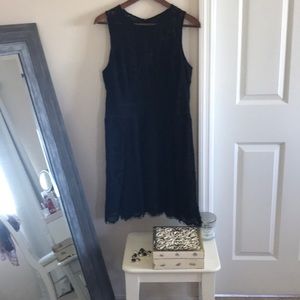 Lace overlay cocktail dress